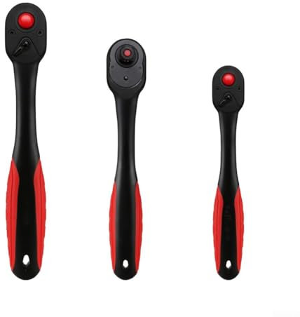 Set di chiavi a cricchetto da 1/4, 3/8, 1/2, chiave a cricchetto a sgancio rapido a 72 denti, reversibile, in acciaio al cromo vanadio, impugnatura ergonomica comoda (6,35 mm)