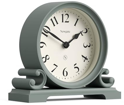 Newgate® Divisadero orologio da camino | Design tradizionale a doppia spirale | Asparagi verdi | Stile classico per scrivania, piano tavolo, scaffale o comodino