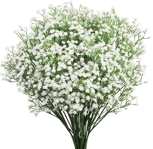 Augesak 6 pezzi di gypsophila artificiale, fiori decorativi finti, gypsophila artificiale, fiori artificiali in plastica per matrimoni, decorazioni per la casa