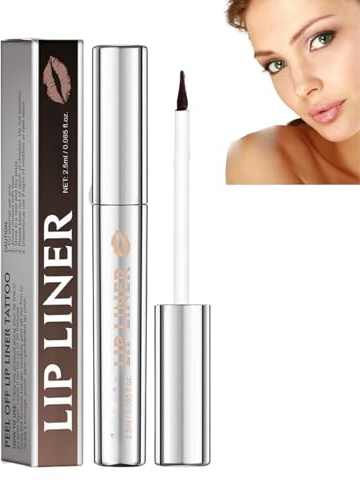 Peel Off Lip Stain,Waterproof Tattoo Peel Off Lip Liner,Non-Sticky Lips Liner Stain Long-Lasting,Matte Finish Lipgloss Makeup,Easy to Peel Precise Application,Silky Texture,Lip Liner,#2 Neutral Mauve