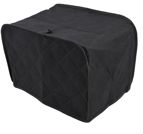 Brödrostskydd 2 skivor quiltat dammskydd för standardugnar – polyester köksapparat sköld grå 30 x 20 x 20 cm (svart S)