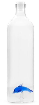 Balvi - Atlantis Dolphin Bottiglia di Vetro per l'acqua. Ha all'Interno la Figura di Un Delfino. Tapp