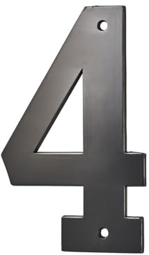 THIRARD - Chiffre 4 à Visser - Alliage Métallique - Extérieur - Idéal pour Numéro de Maison et Boîte aux Lettres - Résistant aux Intempéries - Hauteur 80 mm - Noir