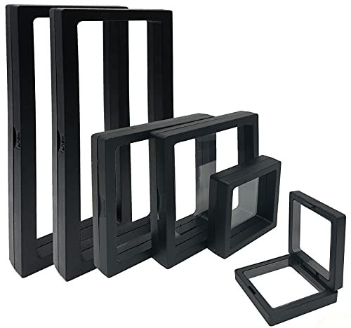 Eterspr 6 Pièces Vitrine Flottante 3D, Organisateur de Bijoux Flottant pour Boîte D'affichage, pour Affichage de Bijoux (Noir)