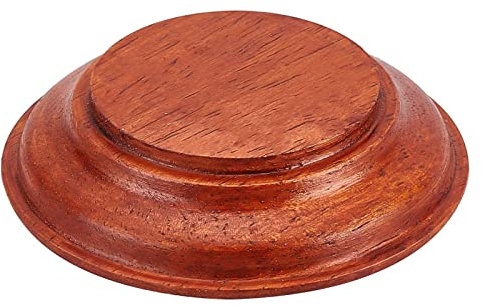 FINGERINSPIRE Base in Legno Naturale Rotonda Arancione Rosso 9,5 x 2 cm - Piedistallo per Figura, Modello, Giocattolo Fai Da Te, Artigianato, Display o Decorazione Della Casa