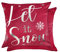 Emma Barclay Let it Snow – weicher Plüsch-Samt-Kissenbezug mit Foliendruck, 43 x 43 cm, Rot