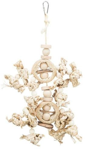 TRIXIE 'Naturbelassenes Vogelspielzeug Naturspielzeug, Bananenblätter/Holz/Luffa, 42 cm - 58997