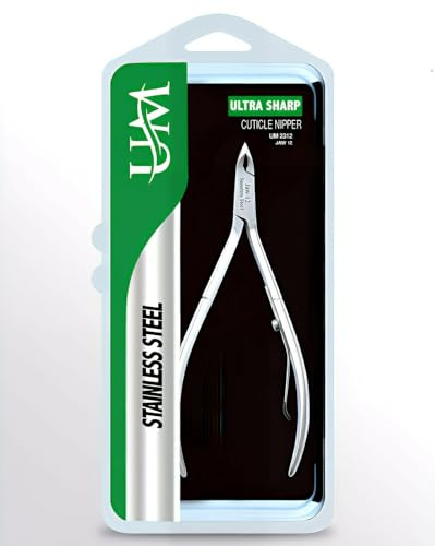 UM Supplies Cuticle Trimmer | Hangnail Remover | Extremely Sharp | Professional Cuticle Nippers | Stainless Steel | Cuticle clippers | Pedicure Manicure Tool (Jaw 12) 4mm