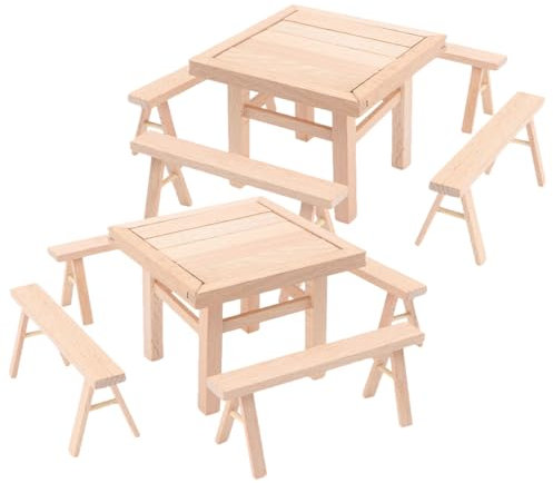 ABOOFAN 2 Sets Tische Und Stühle Spielzeug Und Stühle Kinderstühle Für Kinderspielset Kleine Häuser Kinderspielzeug Holz Demontage Montagespielzeug DIY
