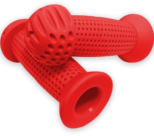 FRSOHEWIN Puños de bicicleta para niños, puños de bicicleta, puños, puños de manillar ergonómicos de goma antideslizantes para manillar de bicicleta para niños, 1 par, bicicleta urbana, 100mm, rojo