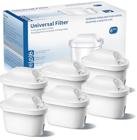 BREOILUTLE Wasserfilter kartuschen Ersatz für Brita® Marella® Kanne Wasserfilter, Filterkartuschen Kompatibel mit Brita® Maxtra+® Plus Maxtra Pro® All-in-1, Reduziert PFAS/PFOA/PFOS (6, 6-PCS)
