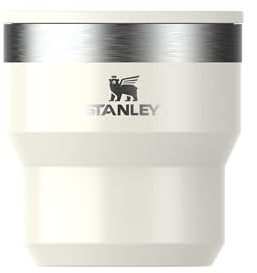 STANLEY 1913 Stay-Hot Stacking Cup 0.29L - Travel Mug Keeps Drinks Cold for 2.5 Hours - Stainless Steel Thermal Cup - Stacks Infinitely - Double Wall Vacuum Insulation - Dishwasher Safe - Cream