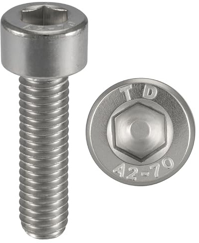 PRORAJE Skruvar i rostfritt stål M2 x 4 mm BTR cylindriskt huvud Ø 2 x 4 mm | M2 x 4 mm CHC-skruv med sexkant insexnyckel | rostfritt stål A2-70 (V2A/304) | ISO 4762/DIN 912: Set med 5 st