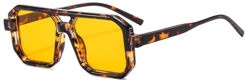Long Keeper Lunettes de Soleil Pilote Rétro - Style Double Pont Carré Vintage Années 70 pour Femmes et Hommes avec Protection UV400