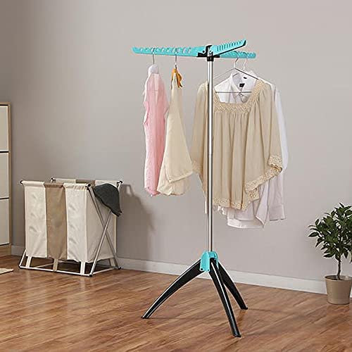 RVVUPNVJ - Secador de ropa plegable, paraguas de trípode, percha para ahorrar espacio de acero inoxidable con 3 brazos ajustables, tendedero de ropa exterior, balcón para calcetines, ropa interior,