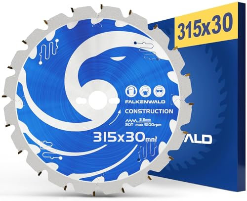 FALKENWALD® Hoja de sierra 315 x 30 mm especial para madera de construcción