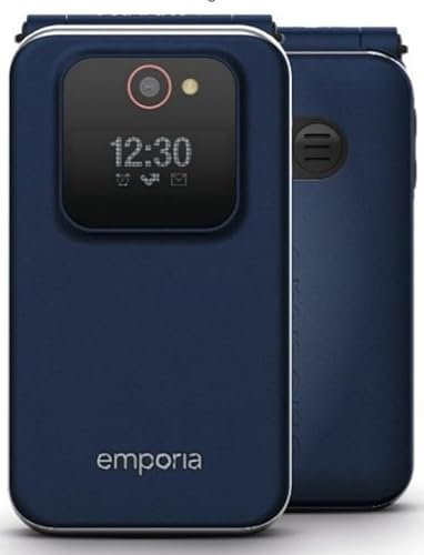 Emporia Joy 2G - Teléfono móvil para Personas Mayores 2G, sin Contrato, con botón de Llamada de Emergencia, Pantalla de 2,8 Pulgadas, Color Azul