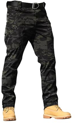 Generisch Pantaloni da lavoro da uomo, mimetici, impermeabili, antivento, grandi dimensioni, per attività all'aria aperta, con gamba dritta, leggeri, comodi, per tutti i giorni e l'inverno
