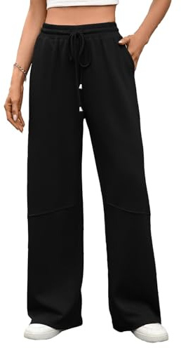 Famulily Womens Autumn Baggy Drawstring Trousers Elasticated Waist Wide Leg Joggers Stretchy Yoga Pants with Pockets