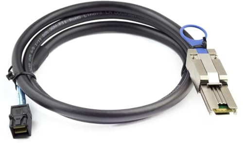 AoQhir Mini SAS HD SFF-8088 to SFF-8643 Internal External Server Cable – 6Gbps High Speed 28AWG Data Cable, Black Flat Connector (0.5m)