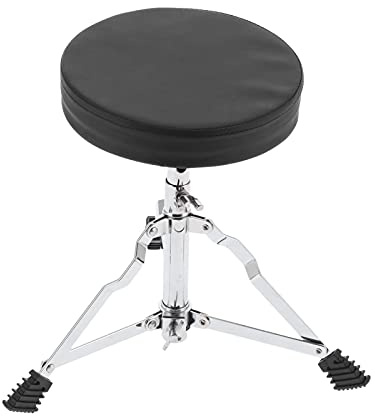 Yctze Trono de Batería con Asiento Acolchado, Altura Ajustable con Palos de Madera de Arce 5A, Taburete Portátil para Batería con Pies Antideslizantes para Mayor Estabilidad