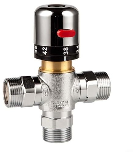 TONIXY Mitigeur thermostatique réglable en laiton, finition chromée, contrôle de la température sûr pour douche, lavabo ou chauffage au sol, DN15 DN20 (DN20)