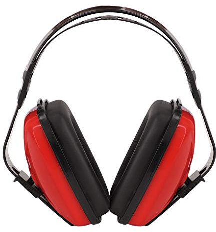 Soundproof Earmuffs for Adults Children Noise Canceling Hearing Protection Headphones Adjustable Padded Defender Noise Reduction Prevention Ear Protection Safety Earmuff Ear Protector Earplug (Red)