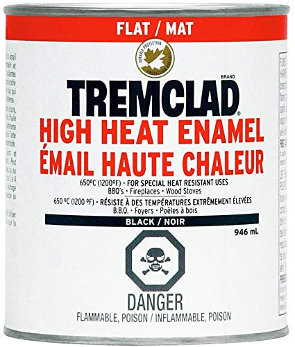 High Heat Enamel Paint - Flat Black, 946 ml