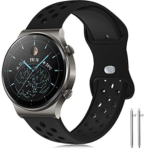 Huawei Watch GT2 Armband 46mm, 22mm Silikon Ersatzarmband für GT 2/GT2 Pro/GT2e/GT/Watch 3/3 Pro/Galaxy Watch 46mm/3 45mm/Gear S3