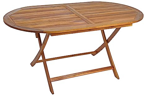 ESTEXO Gartentisch Balkontisch Terrassentisch Akazie Holz Tisch Gartenmöbel Oval klappbar