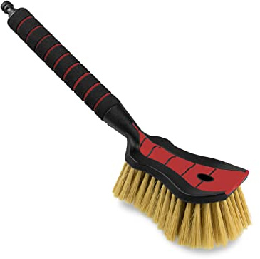 Tom Par Spazzola di Lavaggio ad Acqua I Autolavaggio con Collegamento all'Acqua I Sgancio rapido per l'acqua I Setole morbide, Fini e Delicate I Impugnatura Comoda I Coche | Lunghezza: 44 cm I Rosso
