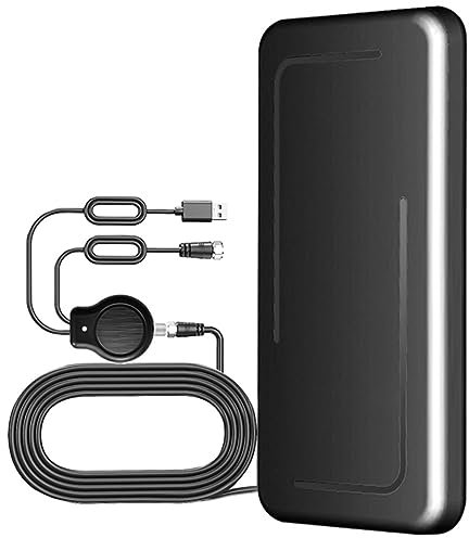 Alnicov Amplified Digital TV Antenna High Gain Amplifier Signal Booster Indoor Outdoor Digital TV Aerial Support 4K 1080p All Type TV