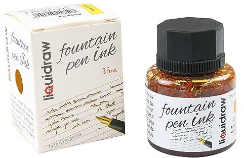 Liquidraw Fountain Pen Ink Bottles 10 Assorted Colours 35ml Inks Suitable for Calligraphy Ink Selection Available Black, Blue, Red, Green, Brown, Violet Purple, Yellow Etc ()