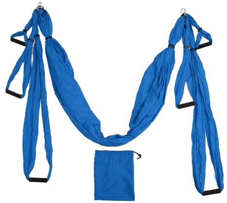 Tonysa Juego de Columpio de Yoga Aéreo, Hamaca de Yoga de Flexibilidad con Diseño de Longitud Ajustable, Kit de Mosca de Inversión de Cabestrillo Aéreo para Ejercicio Físico (Azul Oscuro)