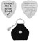 2 Stück personalisierte Gitarrenplektren mit schwarzem Lederetui und Gitarren-Schlüsselanhänger, Rockmusik-Geschenk, Gitarren-Schlüsselanhänger, Metallgeschenk, Musikgeschenk für Musikliebhaber