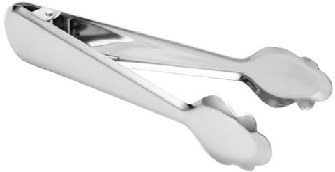 Pinzas para Hielo de Acero Inoxidable 19cm Pinza de Hielo Dulces Chuches INOX Stainless Steel Plateada para Cocina Bar Restaurante Hosteleria Uso Profesional Domestico Utensilio de Cocina Cubitera