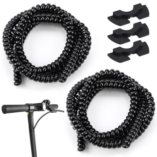 FSWWSF Spiral Kabelschlauch 2 Stücke 1m Kabelschutzschlauch Spiralschlauch Kabelmantel Scooter Kabelschutz Sleeved Cable Geeignet für Elektroroller Fahrräder etc