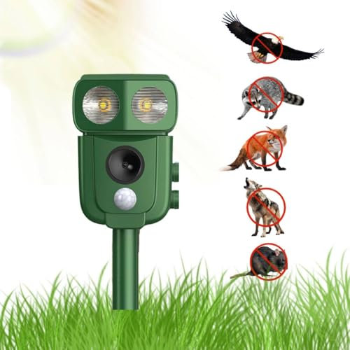 Ultrasonic animal repellent device, 360 ° animal repellent, mole outdoor ultrasonic deterrent, mole deterrent used to scare field mice in lawns, gardens, and yards