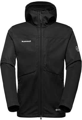 Mammut Ultimate VIII SO Hooded Jacket Men | Giacca Softshell da Uomo Antivento con Cappuccio | Nero, XL