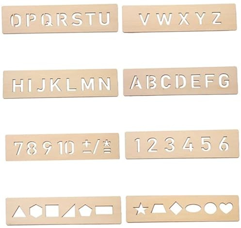 pezzi di lavagna da 2x8 pollici in legno per scrivere, tracciare lettere, apprendimento prescolare, facile da usare, tappetino sensoriale per bambini, principianti, forniture per scrivere, tracci