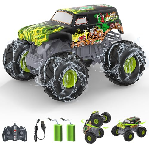FEIMUOSI Macchina Telecomandata Auto Car Bambini: Anfibio Radiocomandata 4WD 2.4GHz Veicolo Fuoristrada Camion RC Crawler Tutti i Terreni per 3 4 5 6 7 8 9 10 anni Regali Natale e Compleanno