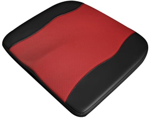 AKOOSY Cojín Elevador para Asiento de Coche Diseño Antideslizante Viscoelástica con Resistente y Fácil Limpieza Altura para Conducción Segura Color Negro y Rojo