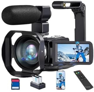 YVAAASIYC Videocámara Profesional con Sensor CMOS 4K UHD, Enfoque automático de Doble píxel, Zoom óptico 15x y Digital 600x for imágenes Video