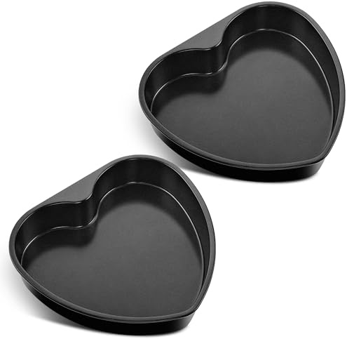 Joyfair Backform Herz, 2 Stück Hochwertige Antihaft Herzbackform Set, 22 x 20 x 5 cm, Herzform Kuchenform für Valentine, Geburtstage & Romantische Anlässe, Hitzebeständig & Gleichmäßiges Backen