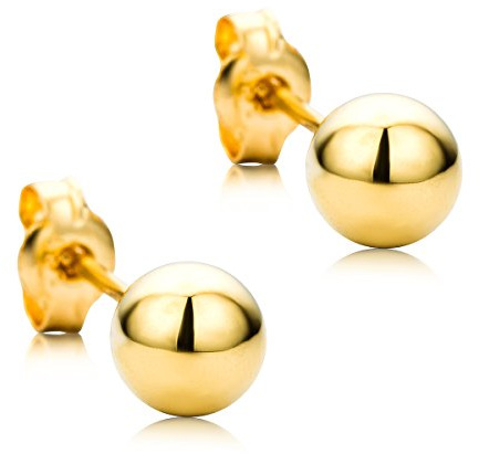 Orovi Ohrringe Damen Gelbgold Ohrstecker Kugel 18 Karat / 750 Gold