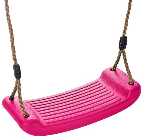 Children Kids PINK Plastic Moulded Swing Seat with adjustable Rope suits Climbing Frames Swing sets