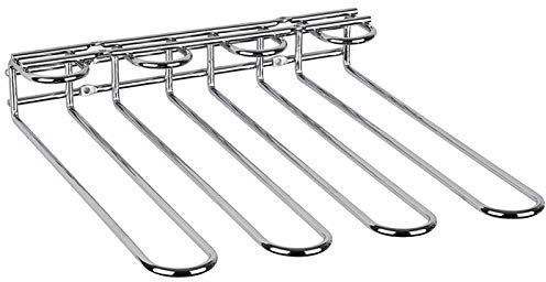 APS glass rail, 29,5 x 32 x 6 cm, portabicchieri di alta qualità in metallo cromato, portabicchieri da vino per 12 bicchieri, portabicchieri da appendere per home bar, cucina, bar, ristorante, cromato