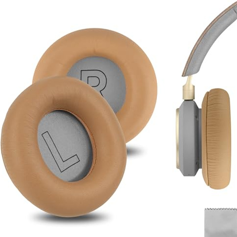 Geekria Elite Utbytesöronkuddar i Fårskinn för Bang & Olufsen Beoplay H9, H7 (inte kompatibla med H9 3:e Gen., h9i), Bruna
