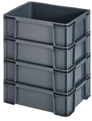 Sundis 4er set MASTER BOX, 9L - Modular und stapelbar - Anthrazitgrau, Grau