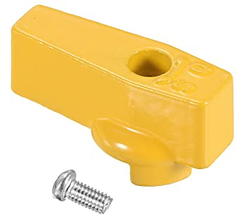 PATIKIL 43x20mm Valvola Controllo Pomello, Ghisa T Manovella Ala Maniglia Interruttore Sostituzione con Viti per Bagno Cucina, Giallo